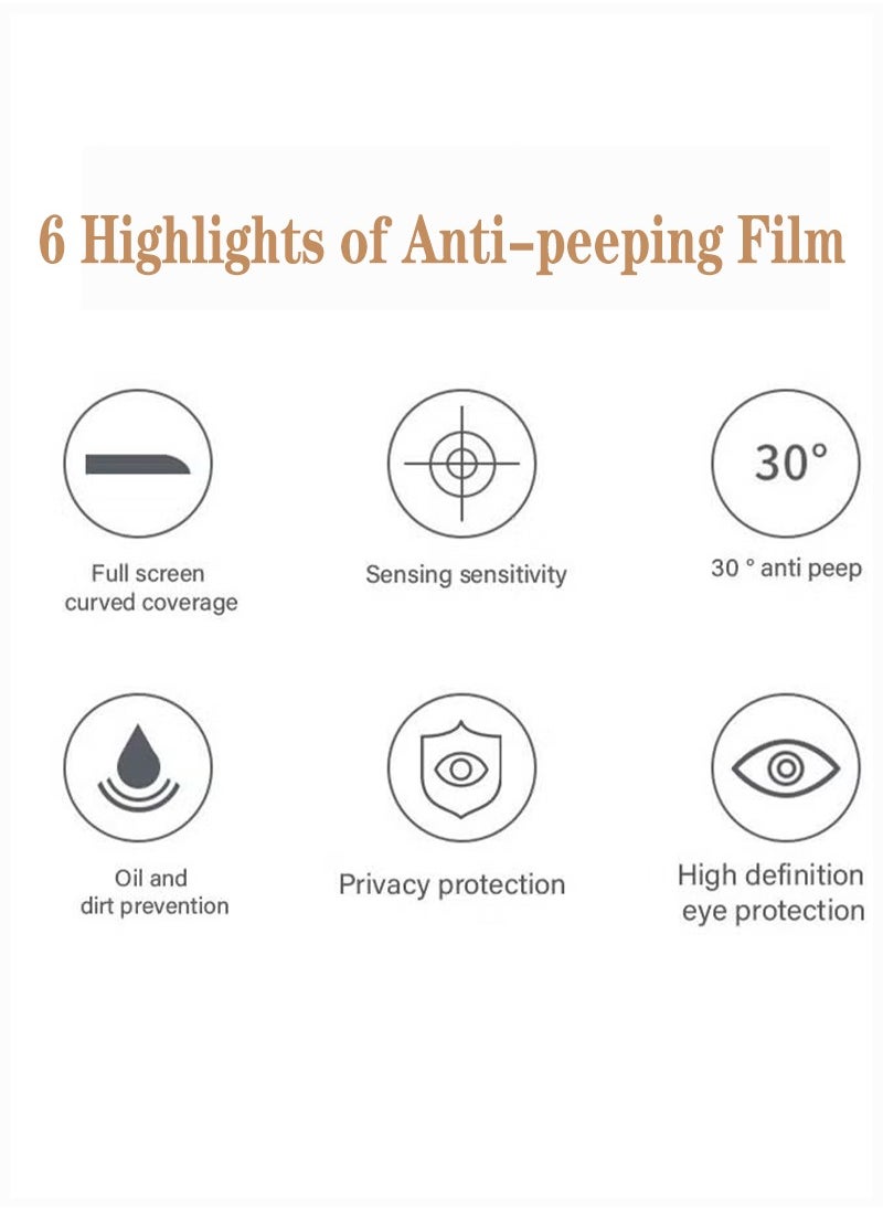 2 Pcs Motorola Edge 50 Fusion Privacy Screen Protector,Anti-Spy Full Screen 3D Tempered Glass Film,9H Hardness Anti-Peeping Edge Glue Coverage Protector Anti Scratch Screen