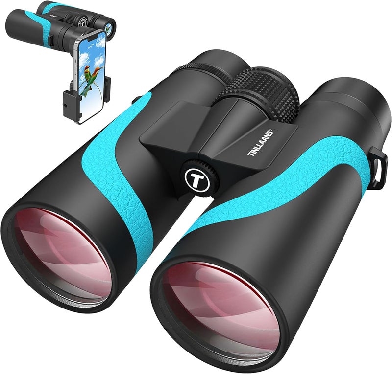 Tinllaans 15x55 UHD Binoculars for Adults High Powered with Phone Adapter - Large View, BAK4 Prism, Waterproof, Lightweight for Bird Watching, Hunting, Cruise, Travel, Camping (Blue) - Image 1