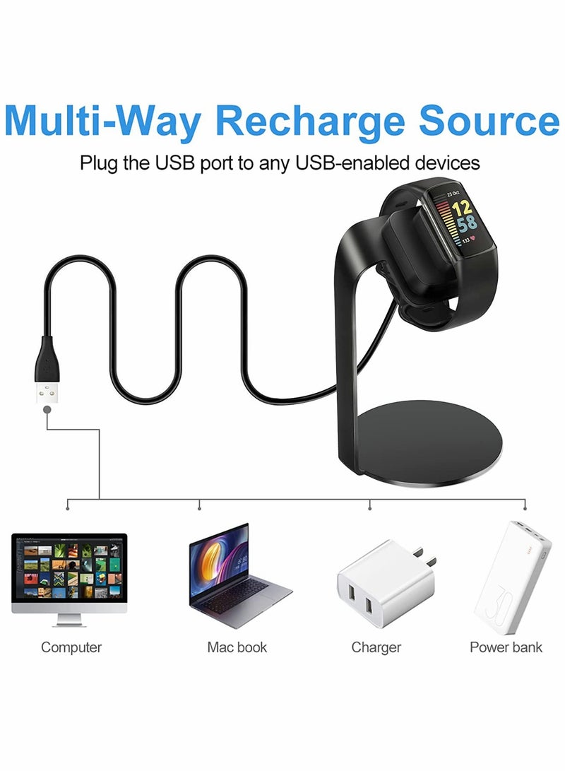 قاعدة شحن بديلة USB لساعة Fitbit Luxe/ Fitbit Charge 5 - كابل شاحن لساعة Fitbit Charge 5 و Luxe، حل شحن مريح. - Image 3