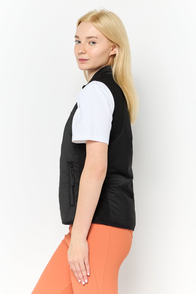 Lyle & Scott Women Embroidered Logo Vest Jacket, Black - Image 2
