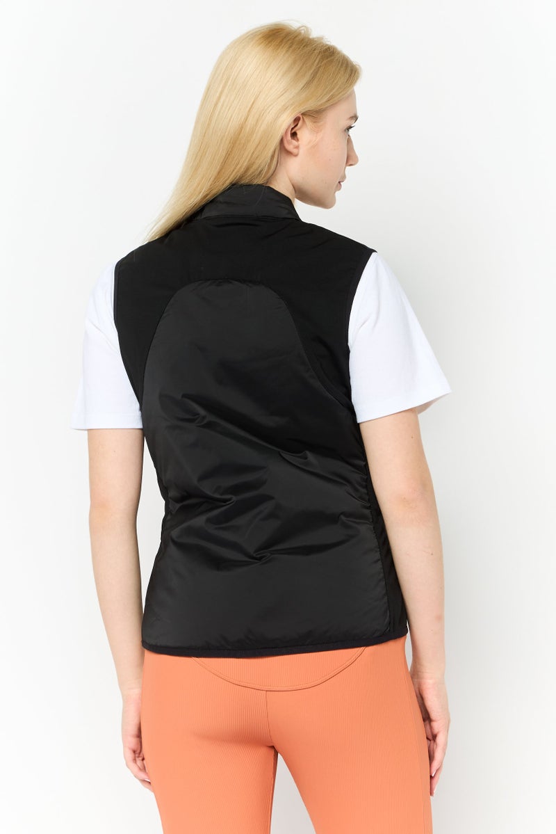 Lyle & Scott Women Embroidered Logo Vest Jacket, Black - Image 4