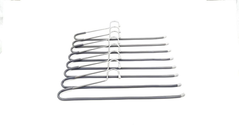 Amenshree 24 Steel Saree Hangers with Grey Virgin PVC Tube Coating for Wardrobe, Usefull for Shirts Pants and Sarees Pack of 24 Pieces, Anti Slip PVC Grey Hangers - Image 5
