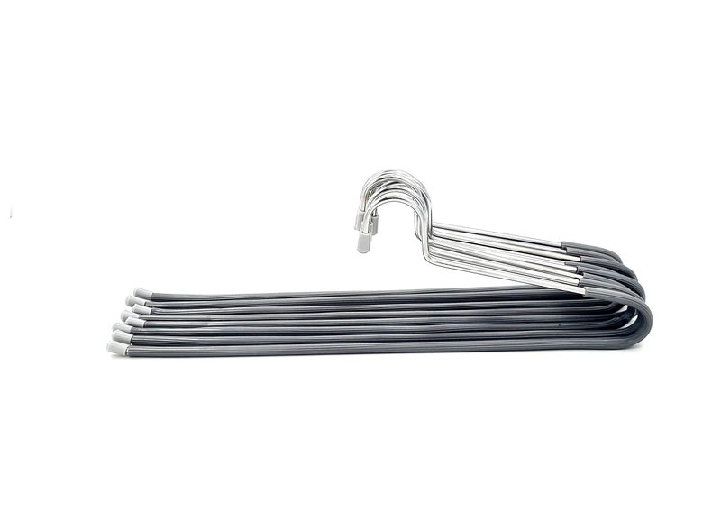 Amenshree 24 Steel Saree Hangers with Grey Virgin PVC Tube Coating for Wardrobe, Usefull for Shirts Pants and Sarees Pack of 24 Pieces, Anti Slip PVC Grey Hangers - Image 2