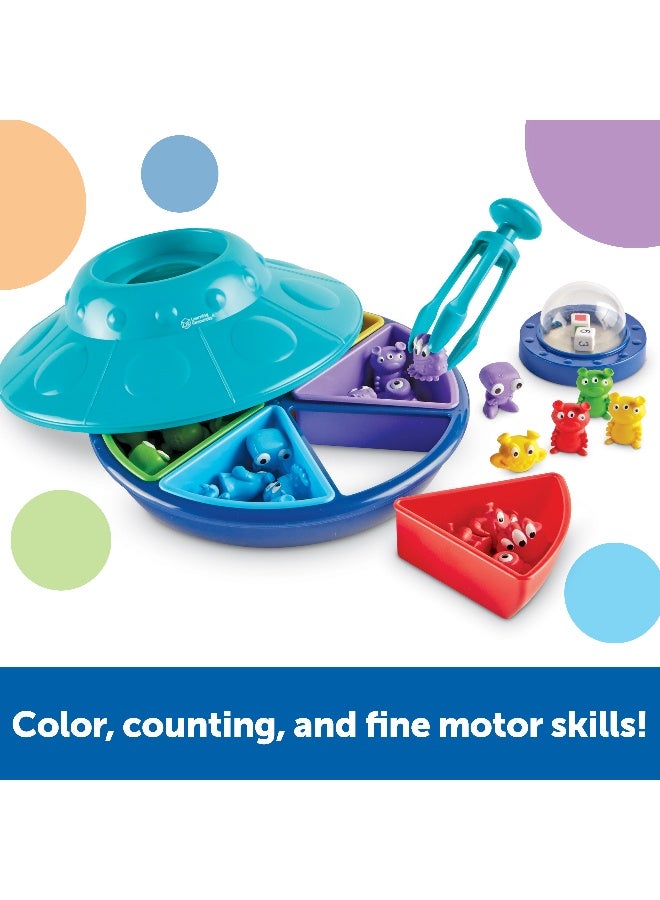 Learning Resources Oodles Of Aliens! Sorting Saucer, Fine Motor & Sorting Game For Kids, 48 Pieces, Ages 4+ - Image 2