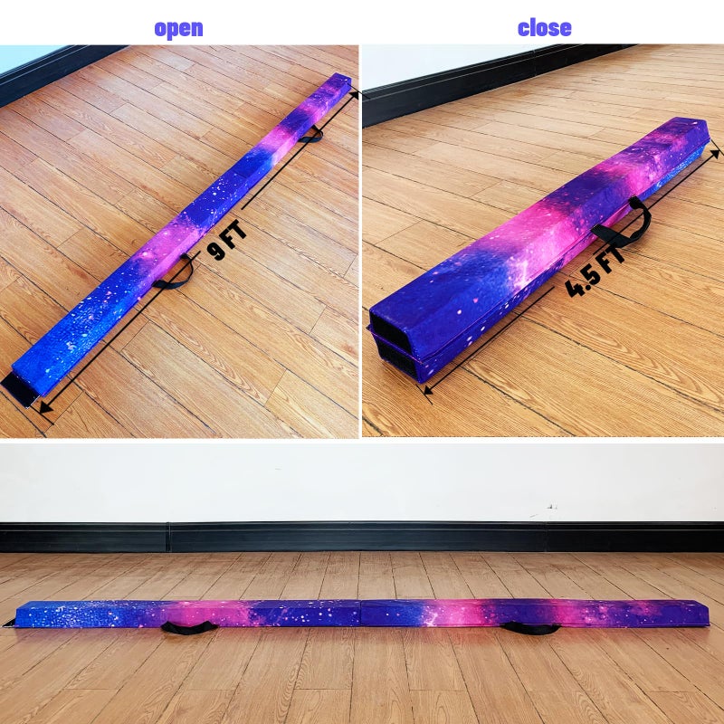 Marfula 6 FT / 8 FT / 9 FT Folding Gymnastics Beam Foam Balance Floor Beam - Extra Firm - Suede Cover - Anti Slip Bottom with Carry Bag For Kids/Adults Home Use - Image 2