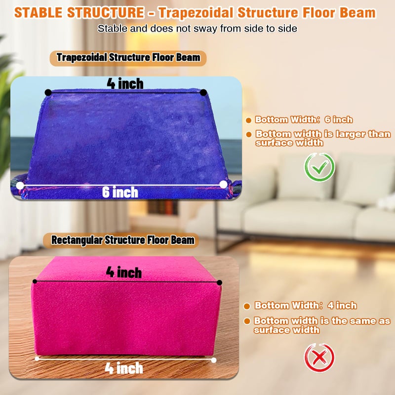 Marfula 6 FT / 8 FT / 9 FT Folding Gymnastics Beam Foam Balance Floor Beam - Extra Firm - Suede Cover - Anti Slip Bottom with Carry Bag For Kids/Adults Home Use - Image 4