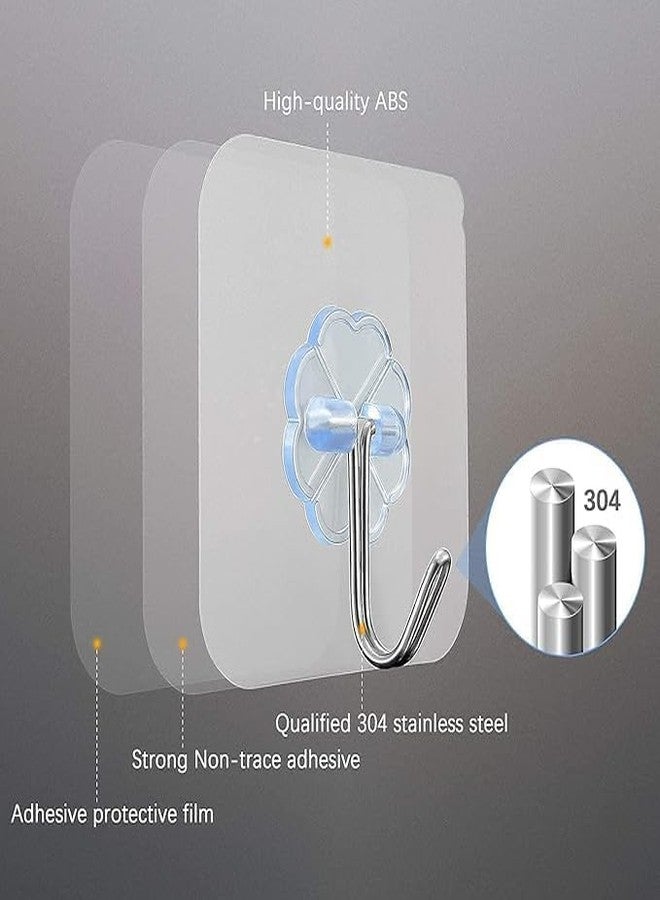 BRAVIK Self Adhesive Wall Hooks - Heavy Duty Wall Hooks for Hanging | Nail Free Sticky Hooks for Wall Heavy Items Without Drilling, Transparent Wall Hanger Flower Hook - (Flower Hook (5 Piece)) - Image 4