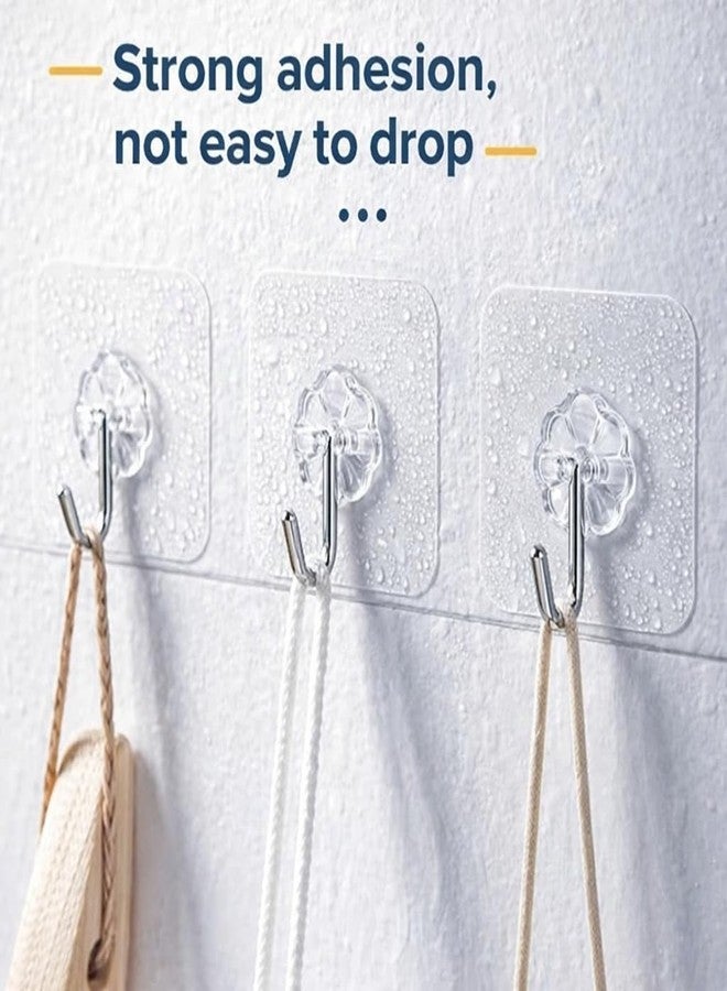BRAVIK Self Adhesive Wall Hooks - Heavy Duty Wall Hooks for Hanging | Nail Free Sticky Hooks for Wall Heavy Items Without Drilling, Transparent Wall Hanger Flower Hook - (Flower Hook (5 Piece)) - Image 2
