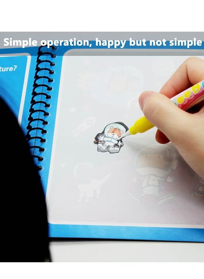 Magic Water Colouring Book, Children Reusable Drawing Book with Pen, Early Education Doodle Painting Toys for Kids Boys Girls Ages 2 3 4 Years Plus Educational Learning Gifts 4pcs - Image 5