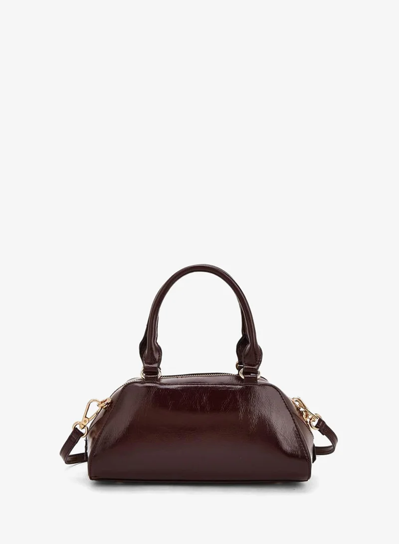 Elle BURGUNDY Logo Accent Crossbody Bag With Detachable Strap for Women | Best Price UAE