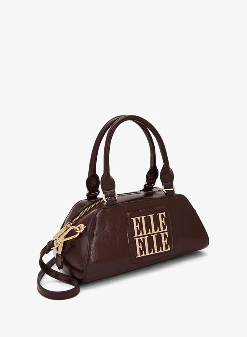Elle BURGUNDY Logo Accent Crossbody Bag With Detachable Strap for Women | Best Price UAE