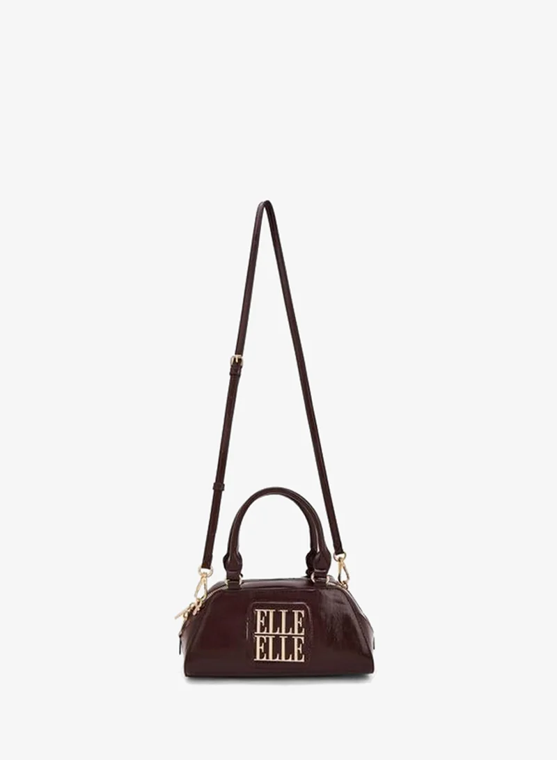 Elle BURGUNDY Logo Accent Crossbody Bag With Detachable Strap for Women | Best Price UAE