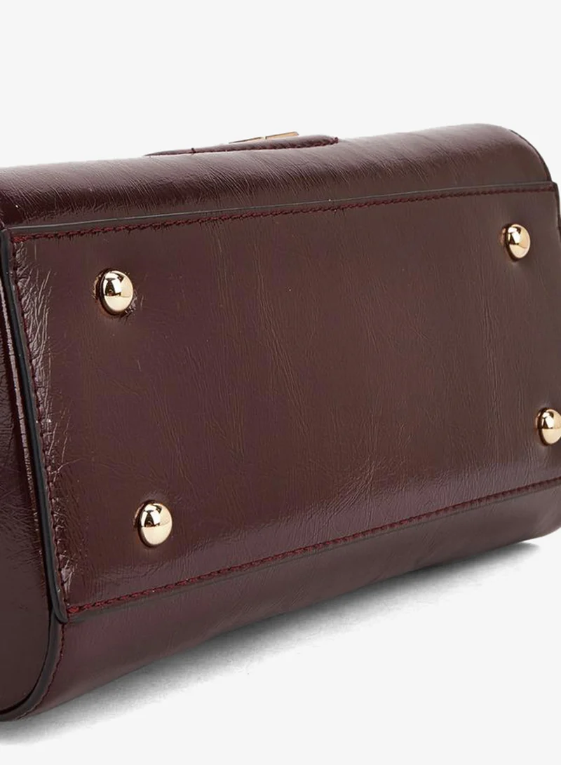 Elle BURGUNDY Logo Accent Crossbody Bag With Detachable Strap for Women | Best Price UAE