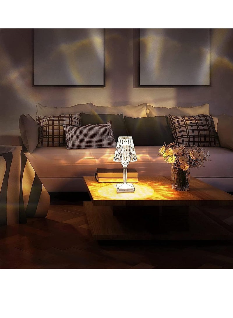 ELTRAZONE Crystal Table Lamp, LED Night Light Bedside Lamp with USB Charging Port,Acrylic Touch Control LampDecoration Desk Nightstand Lamps,Decorative for Living Room Bedroom - Image 5