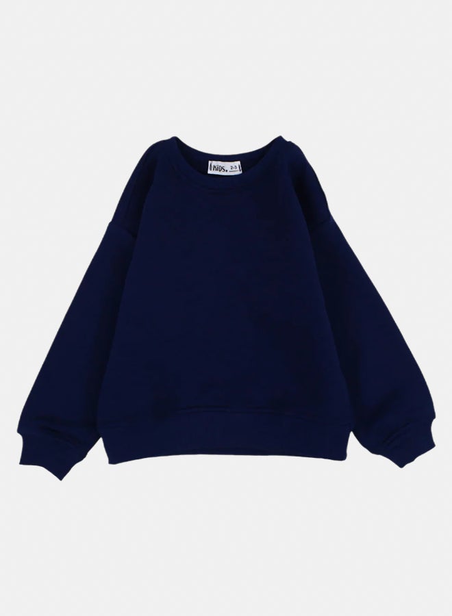 اوركيدز سويت شيرت قطن سادة للأطفال – كحلي - Image 1