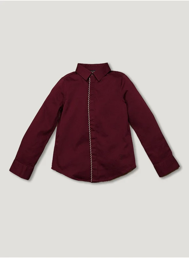 One Friday One Friday Boys Burgundy Solid Shirt