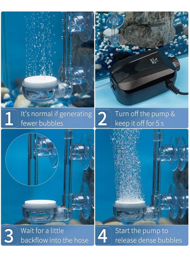 باوفلي قرص حجر هواء لحوض السمك من Pawfly، مجموعة حجر هواء لحوض السمك الصغير مقاس 0.9 بوصة، حجر هواء فائق الذوبان مع ملحقات لحوض السمك ودلو صغير (المضخة والأنابيب غير متضمنة) - Image 3