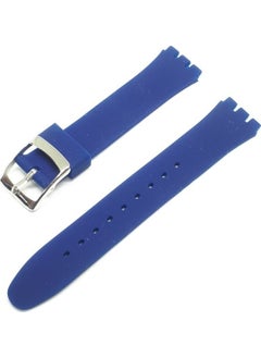 Atasaat 17MM Swatch Compatible Navy Blue Silicone Watch Strap