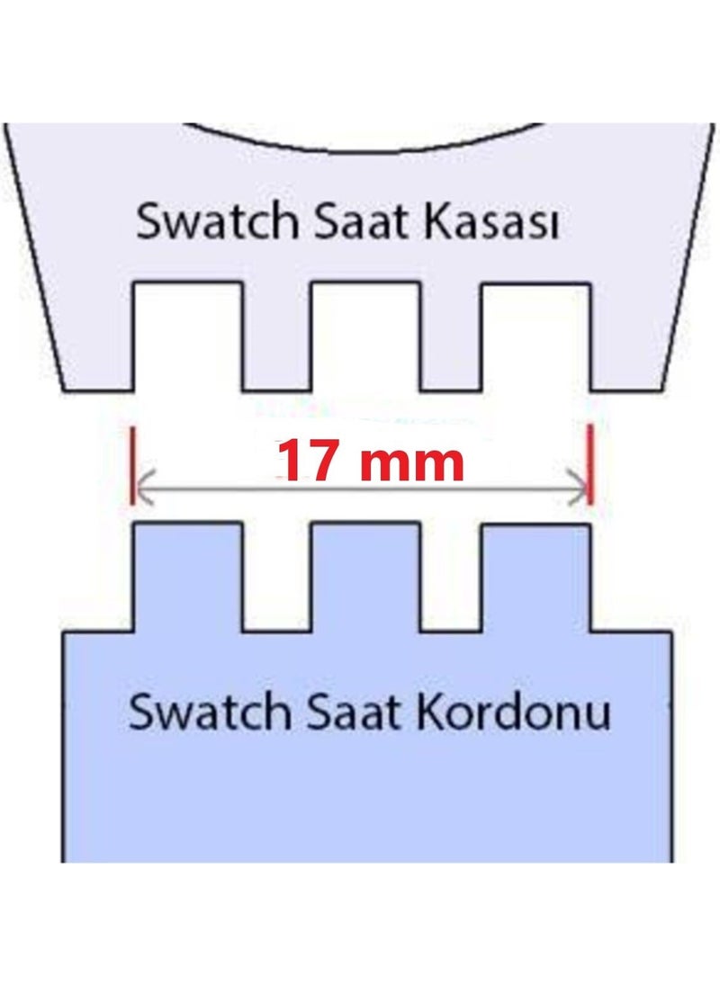 Ata Saat - Atasaat 17MM Swatch Compatible Navy Blue Silicone Watch Strap - Image 1
