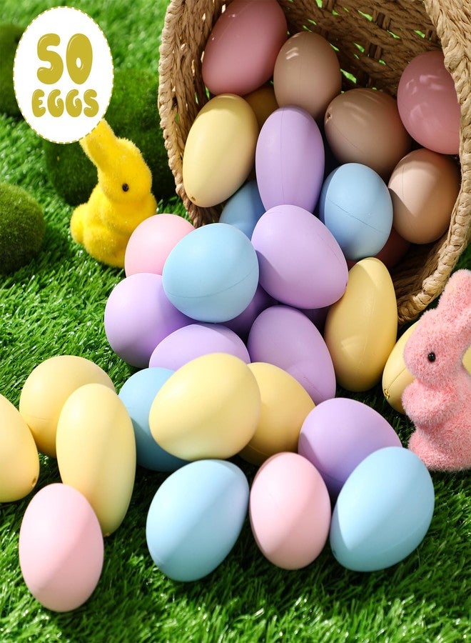 Beeveer 50 Pcs Plastic Easter Eggs Bulk for Easter Hunt 1.6 x 2.4 Inch Colorful Hanging Plastic Eggs for Basket Fillers Party Favor DIY Crafts Decoration(Lovely Color) - Image 3