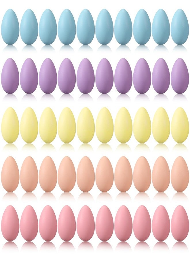 Beeveer 50 Pcs Plastic Easter Eggs Bulk for Easter Hunt 1.6 x 2.4 Inch Colorful Hanging Plastic Eggs for Basket Fillers Party Favor DIY Crafts Decoration(Lovely Color) - Image 1