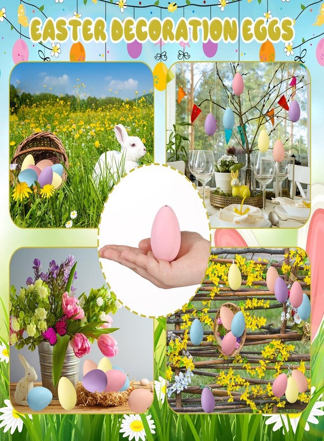 Beeveer 50 Pcs Plastic Easter Eggs Bulk for Easter Hunt 1.6 x 2.4 Inch Colorful Hanging Plastic Eggs for Basket Fillers Party Favor DIY Crafts Decoration(Lovely Color) - Image 5