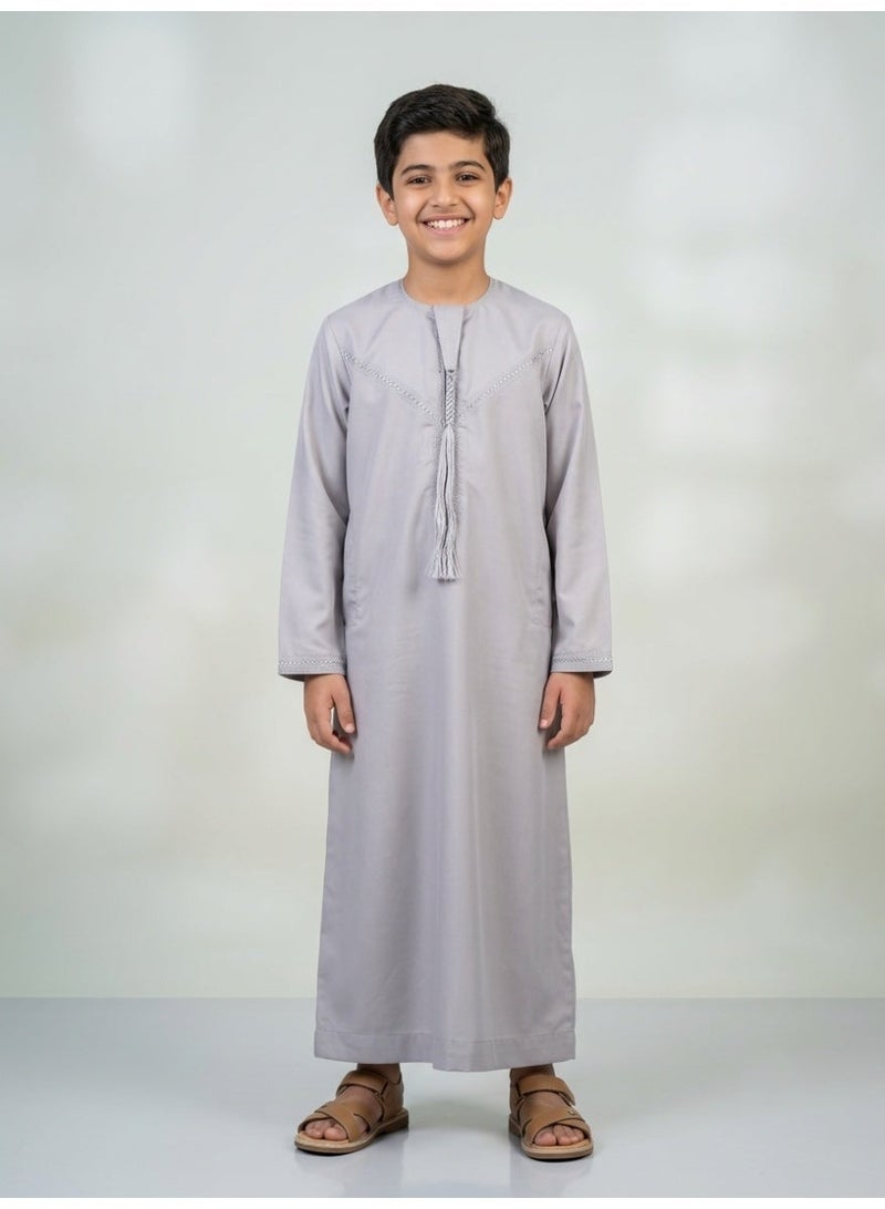 Children's nightgown, Omani and newborn thobe, seven-piece thobe, Emirati boy's thobe, children's nightgown, newborn nightgown, short-sleeved thobe, half-sleeved nightgown, sleep shirt, short-sleeved Saudi nightgown, loose-fitting nightgown, house shirt, newborn gifts, baby gifts, infant gifts, baby gifts, boy's gifts, children's clothes, gift for boys - Image 2