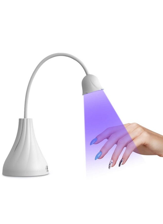 SMALLSHS - Led Uv Nail Lamp Mini Lotus Hands Free Light Rotatable Nail Dryer Quick Dry Nail Polish Curing Lamp Gooseneck Flash Cure Light For Home Diy & Salon Manicure Decor - Image 1