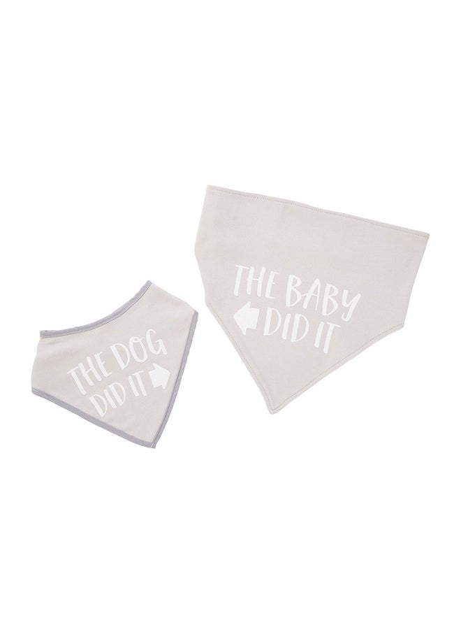pearhead Pearhead Baby and Pet Bib Set, Matching Best Friends Outfits, for Anyone with a Baby and Fur Baby, Gray  - Image 1