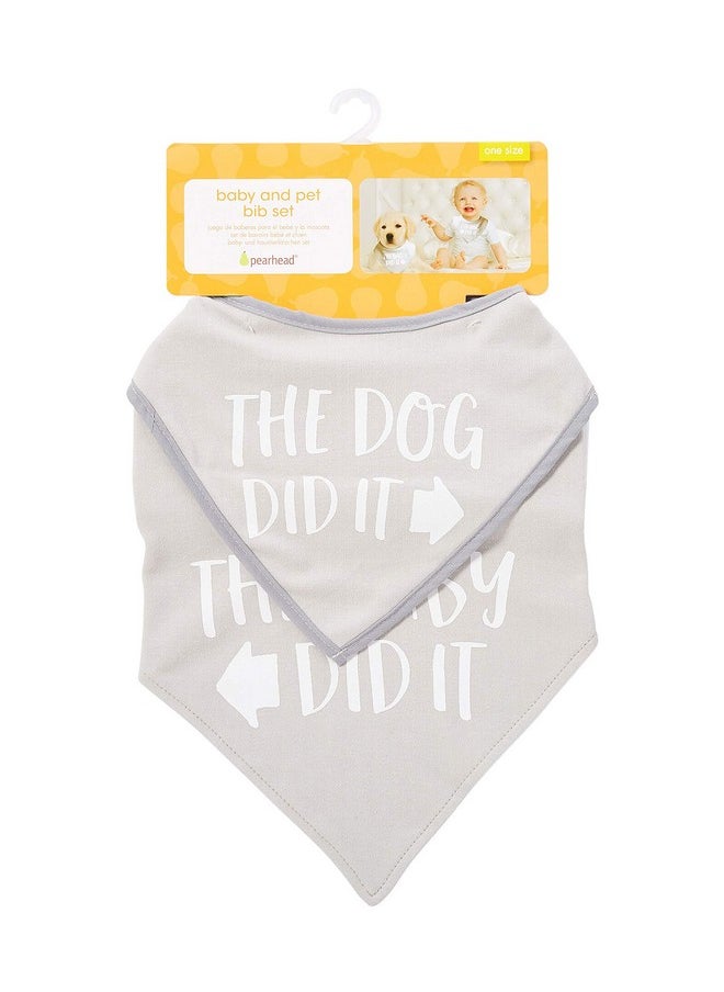 pearhead Pearhead Baby and Pet Bib Set, Matching Best Friends Outfits, for Anyone with a Baby and Fur Baby, Gray  - Image 2