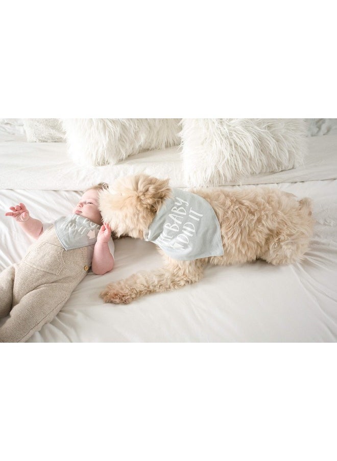 pearhead Pearhead Baby and Pet Bib Set, Matching Best Friends Outfits, for Anyone with a Baby and Fur Baby, Gray  - Image 5