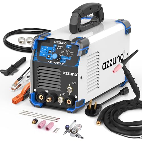 AZZUNO AC/DC TIG Welder 200A with Pulse, 110V/220V Aluminum TIG Welding Machine, ACDC TIG/PULSE TIG/SPOT TIG/Stick Welder Machine - Image 1