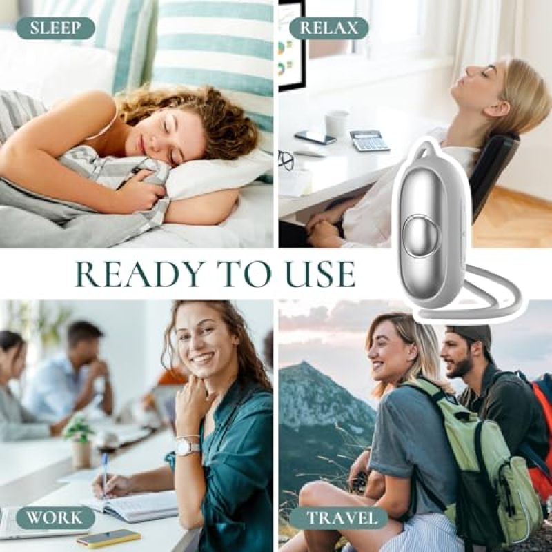 Sleep Aid Device Grey Compact Portable - Gentle Sleep Aid Functionality for Travel Home Stress Relief - Discreet Neutral Appearance for On-The-Go Use - Image 4