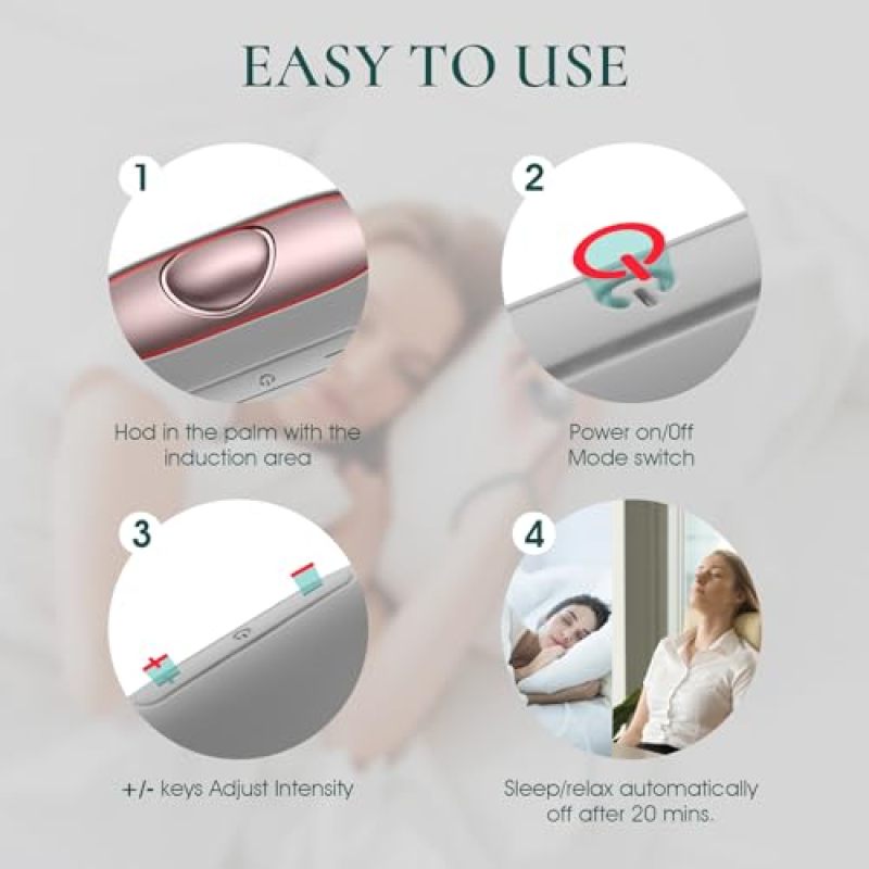 Sleep Aid Device Grey Compact Portable - Gentle Sleep Aid Functionality for Travel Home Stress Relief - Discreet Neutral Appearance for On-The-Go Use - Image 3