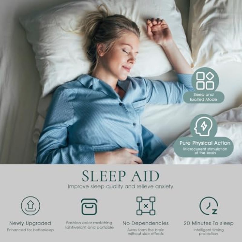 Sleep Aid Device Grey Compact Portable - Gentle Sleep Aid Functionality for Travel Home Stress Relief - Discreet Neutral Appearance for On-The-Go Use - Image 2