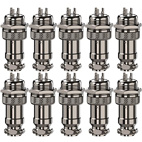 Clyxgs Aviation Plug Connector 3-Pin Male Female Panel Metal Wire Connector 16mm Socket 10PCS - Image 1
