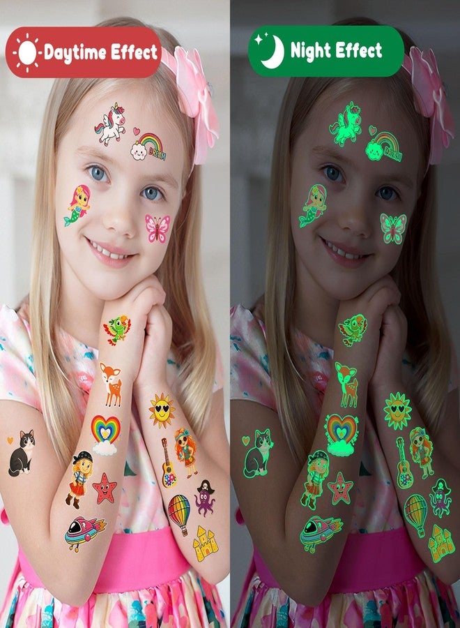 Airnogo Glow In The Dark Temporary Tattoos for Kids, 350 Mixed Styles, Goodie Bags Stuffers for Kids, Glow In The Dark Party Supplies, Include Animal, Car, Dinosaur, Alien, Ocean, Space, Mermaid, Unicorn, etc - Image 4