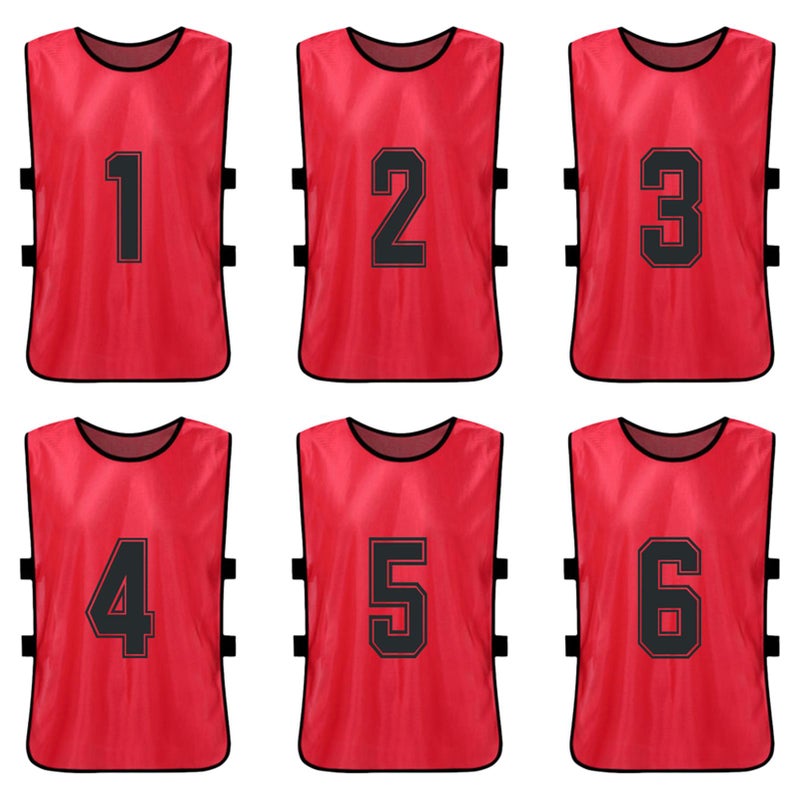 6PCS Kid's Football Pinnies Quick Drying Soccer Jerseys Youth Sports Scrimmage Basketball Team Training Numbered Bibs Practice Sports Vest - Image 2