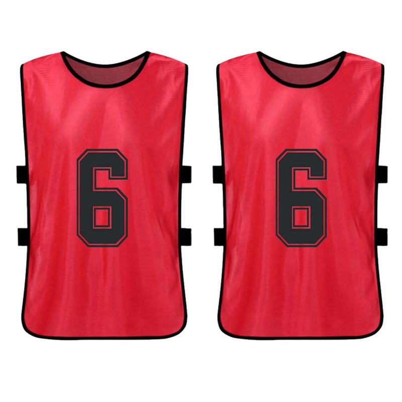 6PCS Kid's Football Pinnies Quick Drying Soccer Jerseys Youth Sports Scrimmage Basketball Team Training Numbered Bibs Practice Sports Vest - Image 3