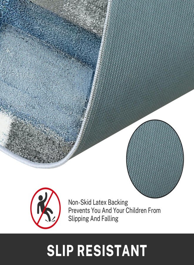 ArtSocket Kitchen Rugs and Mats Non Skid Washable Set of 2, Navy Blue Grey Abstract Kitchen Runner Rug, Painting Gray Vintage Retro Kitchen Floor Mat Under Sink Mat Throw Rug for Doormat - Image 5