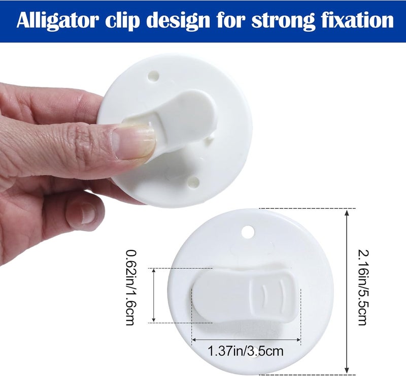 AxiyanX Shower Splash Guard Clip,4Pcs Self Adhesive Shower Curtain Clips,Shower Curtain Clips for Inside Shower,Shower Curtain Holder for The Wall Weight Clip(White) (A-White) - Image 2