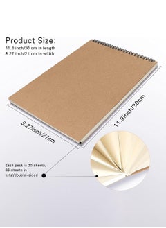 YOUGE A4 Blank Notebook, Kraft Cover Sketchbook, Eye Protection Paper, Office Product for Sketching/Writing, Sketch Pad 160GSM Cartridge Paper Drawing Book, 30 Sheets 60 Pages in Total  - Image 4