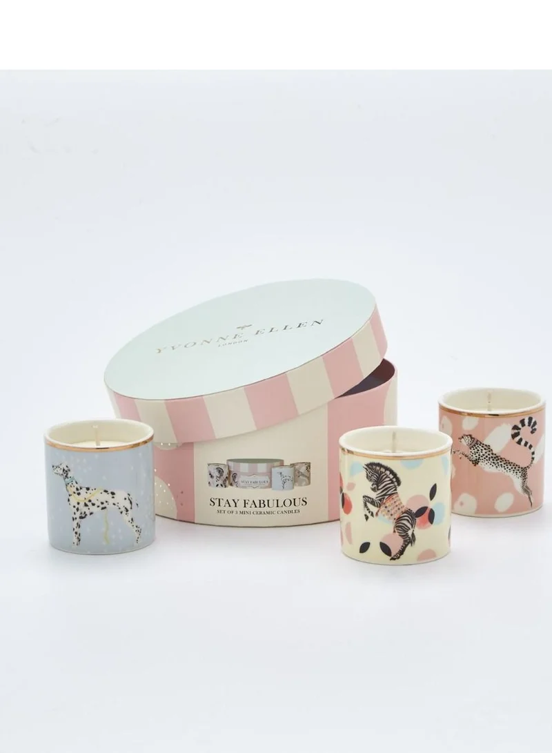 YVONNE ELLEN Stay Fabulous Ceramic Candle Gift Set
