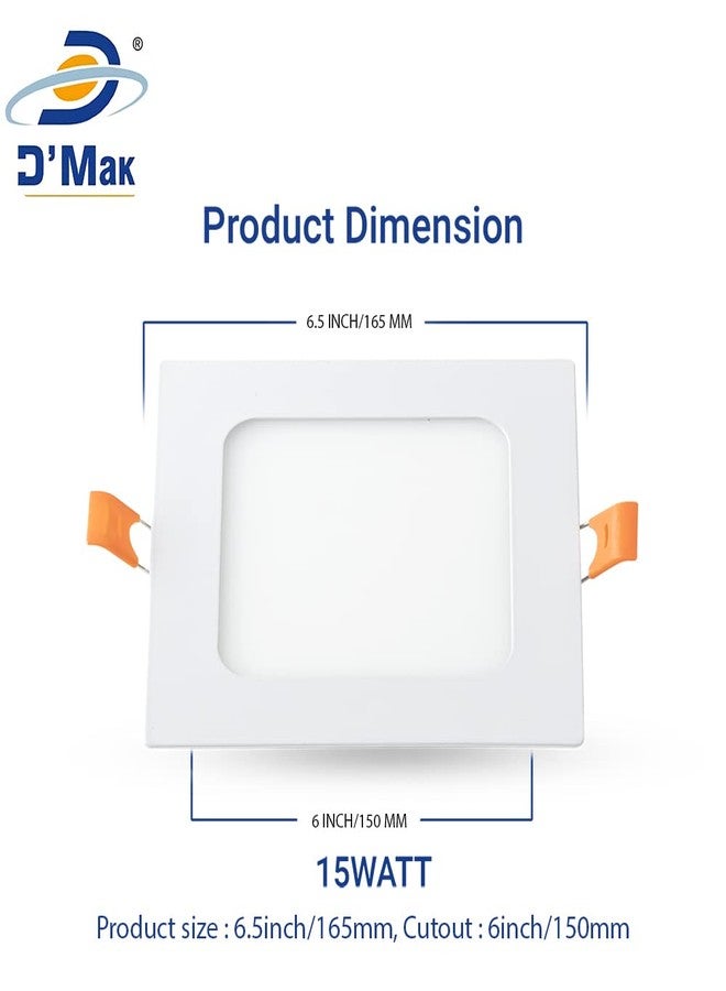 DMT 15 Watts LED Square False Ceiling Panel Light (White) - Image 4
