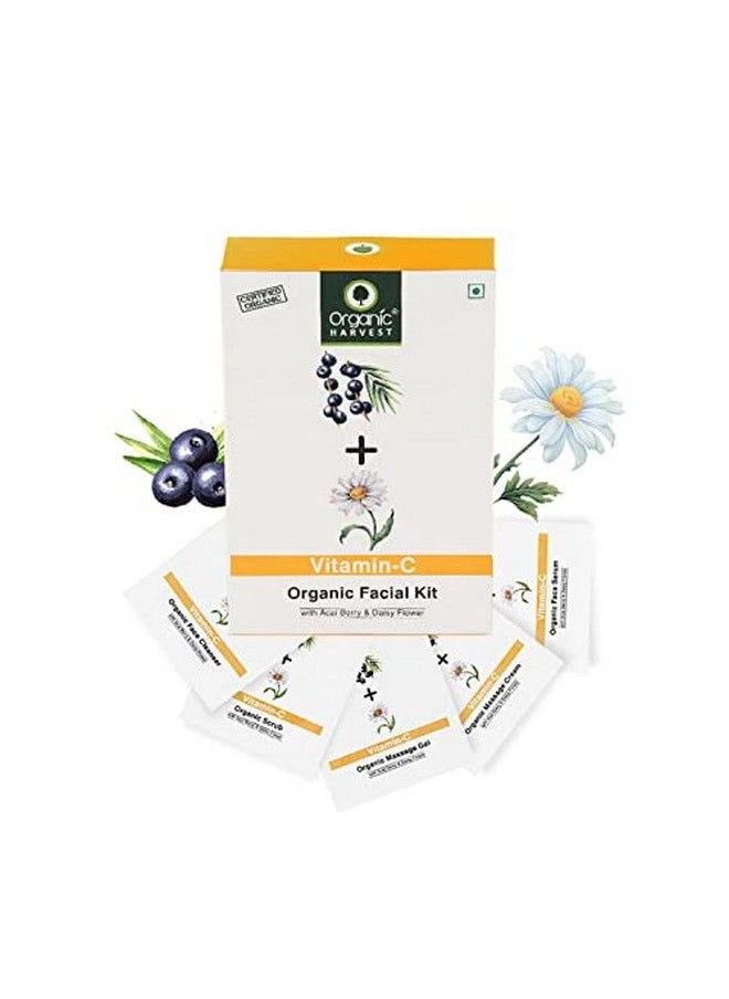 Organic Harvest مجموعة فيتامين سي للوجه للبشرة تعمل على إزالة الخطوط الدقيقة والتجاعيد، غنية بتوت الآساي وزهرة الأقحوان، مثالية لجميع أنواع البشرة، خالية من الكبريتات، 50 جرام  - Image 1