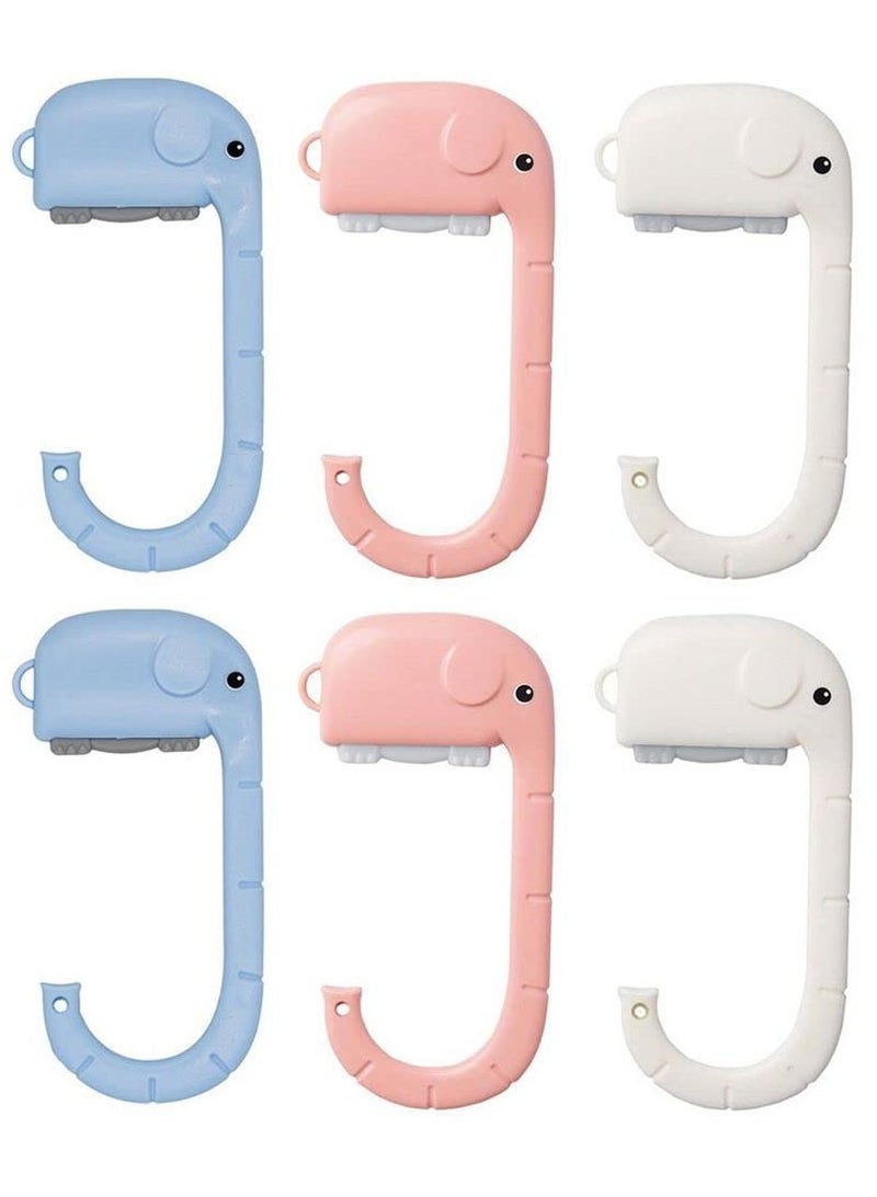 SOLARAE Purse Bag Hooks, Cute Handbag Hanger for Table, Travel Bag Hanging Portable Wall Hanger Holder for Women Girls Bags, for Student Table Desk Restroom Office Shool Restraurant Bar (6pcs) - Image 1