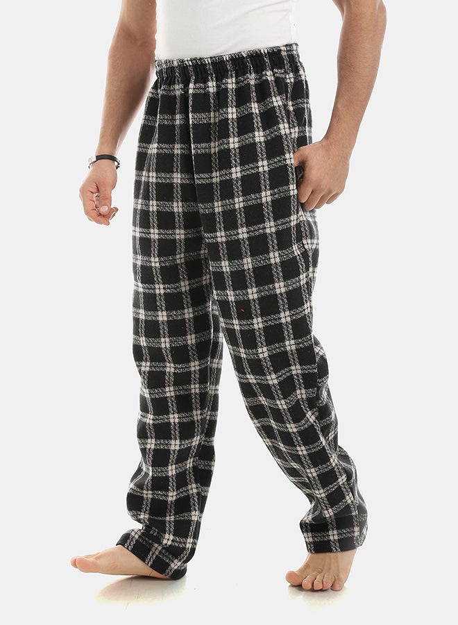 Red Circle Pajama Chamois Round Neck with Gingham Pant Men - Image 2