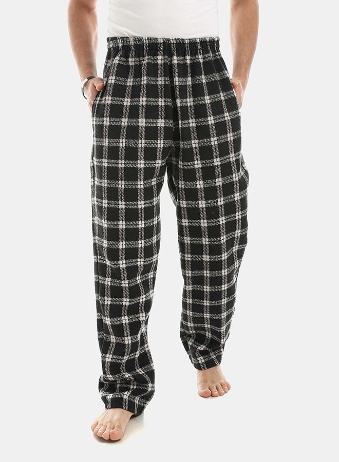 Red Circle Pajama Chamois Round Neck with Gingham Pant Men - Image 1