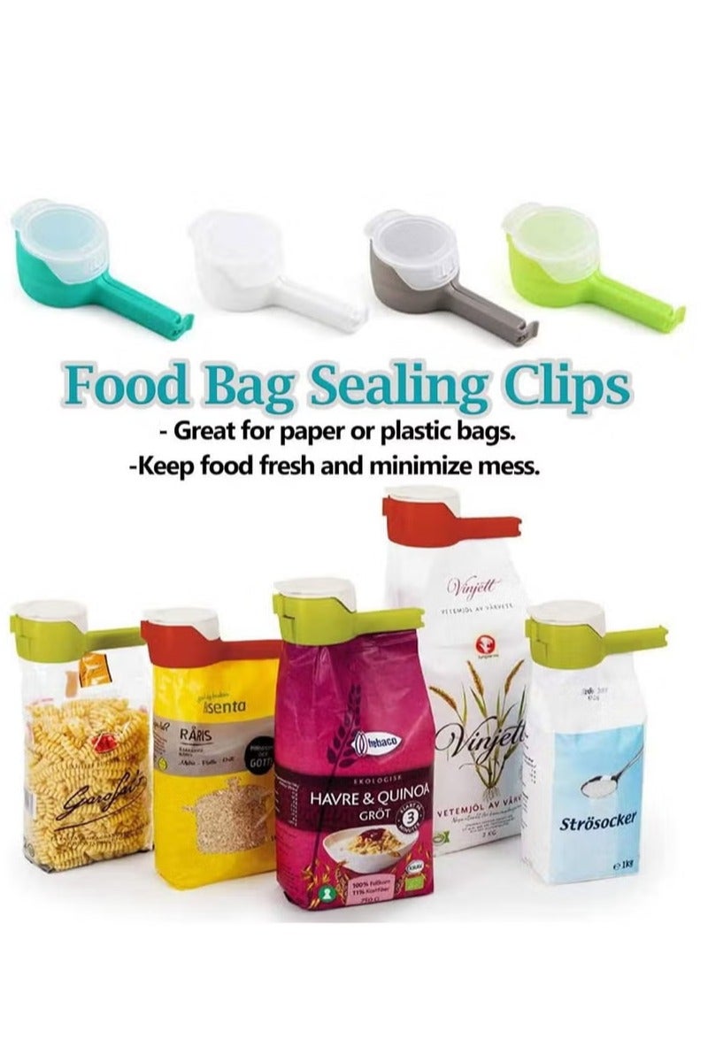 YANCI Food Storage Sealing Clips with Pouring Spouts, Bag Clips for Food, Kitchen, Chip Bag Clips, Plastic Cap Food Clips. - Image 3