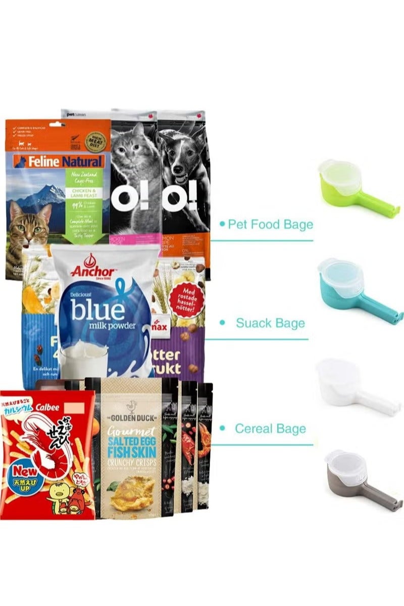 YANCI Food Storage Sealing Clips with Pouring Spouts, Bag Clips for Food, Kitchen, Chip Bag Clips, Plastic Cap Food Clips. - Image 4